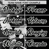 Custom Black White Split Personalized Graffiti Raglan Sleeve Authentic Baseball Jersey