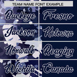 Custom Navy White Split Personalized Graffiti Raglan Sleeve Authentic Baseball Jersey