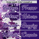 Custom Purple White Split Personalized Graffiti Raglan Sleeve Authentic Baseball Jersey