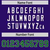 Custom Purple Green Split Personalized Graffiti Raglan Sleeve Authentic Baseball Jersey
