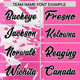 Custom Pink White Split Personalized Graffiti Raglan Sleeve Authentic Baseball Jersey