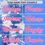 Custom Blue White Split Personalized Graffiti Raglan Sleeve Authentic Baseball Jersey