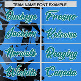 Custom Blue Black Split Personalized Graffiti Raglan Sleeve Authentic Baseball Jersey