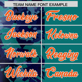 Custom Aqua Navy Split Personalized Graffiti Raglan Sleeve Authentic Baseball Jersey