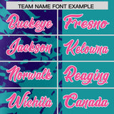 Custom Teal Purple Split Personalized Graffiti Raglan Sleeve Authentic Baseball Jersey