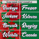 Custom Green Red Split Personalized Graffiti Raglan Sleeve Authentic Baseball Jersey