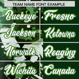 Custom Green White Split Personalized Graffiti Raglan Sleeve Authentic Baseball Jersey