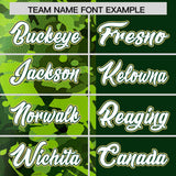 Custom Green Neon Green Split Personalized Graffiti Raglan Sleeve Authentic Baseball Jersey
