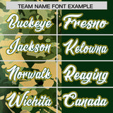 Custom Green Khaki Split Personalized Graffiti Raglan Sleeve Authentic Baseball Jersey