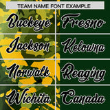 Custom Green Yellow Split Personalized Graffiti Raglan Sleeve Authentic Baseball Jersey