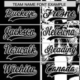 Custom Black White Split Fashion Coconut Tree Design Authentic Baseball Jersey