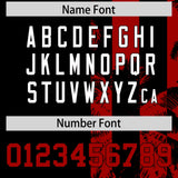 Custom Black Red Split Fashion Coconut Tree Design Authentic Baseball Jersey