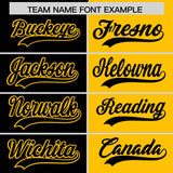 Custom Black Yellow Split Fashion Coconut Tree Design Authentic Baseball Jersey