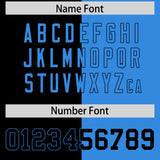 Custom Black Powder Blue Split Fashion Coconut Tree Design Authentic Baseball Jersey