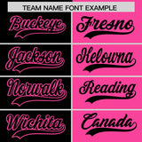 Custom Black Pink Split Fashion Coconut Tree Design Authentic Baseball Jersey