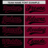 Custom Black Crimson Split Fashion Coconut Tree Design Authentic Baseball Jersey