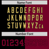 Custom Black Crimson Split Fashion Coconut Tree Design Authentic Baseball Jersey