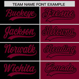 Custom Black Crimson Split Fashion Coconut Tree Design Authentic Baseball Jersey