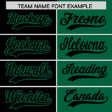 Custom Black Kelly Green Split Fashion Coconut Tree Design Authentic Baseball Jersey