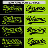 Custom Black Neon Green Split Fashion Coconut Tree Design Authentic Baseball Jersey