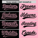 Custom Black Light Pink Split Fashion Coconut Tree Design Authentic Baseball Jersey