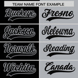 Custom Black Gray Split Fashion Coconut Tree Design Authentic Baseball Jersey