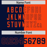 Custom Navy Orange Split Fashion Coconut Tree Design Authentic Baseball Jersey