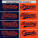 Custom Navy Orange Split Fashion Coconut Tree Design Authentic Baseball Jersey