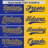 Custom Royal Yellow Split Fashion Coconut Tree Design Authentic Baseball Jersey