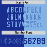 Custom Royal Powder Blue Split Fashion Coconut Tree Design Authentic Baseball Jersey