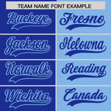 Custom Royal Powder Blue Split Fashion Coconut Tree Design Authentic Baseball Jersey