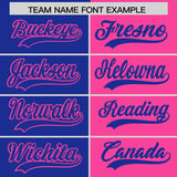 Custom Royal Pink Split Fashion Coconut Tree Design Authentic Baseball Jersey