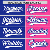 Custom Royal Pink Split Fashion Coconut Tree Design Authentic Baseball Jersey