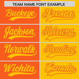 Custom Orange Yellow Split Fashion Coconut Tree Design Authentic Baseball Jersey