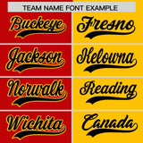 Custom Red Yellow Split Fashion Coconut Tree Design Authentic Baseball Jersey