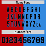 Custom Red Powder Blue Split Fashion Coconut Tree Design Authentic Baseball Jersey