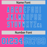 Custom Pink Powder Blue Split Fashion Coconut Tree Design Authentic Baseball Jersey