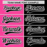 Custom Pink Black Split Fashion Coconut Tree Design Authentic Baseball Jersey