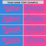 Custom Powder Blue Pink Split Fashion Coconut Tree Design Authentic Baseball Jersey