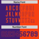 Custom Purple Orange Split Fashion Coconut Tree Design Authentic Baseball Jersey