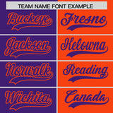 Custom Purple Orange Split Fashion Coconut Tree Design Authentic Baseball Jersey