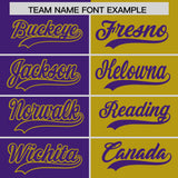 Custom Purple Old Gold Split Fashion Coconut Tree Design Authentic Baseball Jersey