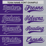 Custom Purple Gray Split Fashion Coconut Tree Design Authentic Baseball Jersey