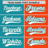 Custom Aqua Orange Split Fashion Coconut Tree Design Authentic Baseball Jersey