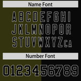 Custom Olive Black Split Fashion Coconut Tree Design Authentic Baseball Jersey