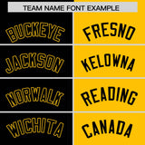 Custom Black Yellow Split Fashion Coconut Tree Design Authentic Baseball Jersey