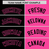 Custom Black Pink Split Fashion Coconut Tree Design Authentic Baseball Jersey