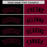 Custom Black Crimson Split Fashion Coconut Tree Design Authentic Baseball Jersey