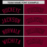 Custom Black Crimson Split Fashion Coconut Tree Design Authentic Baseball Jersey