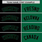 Custom Black Kelly Green Split Fashion Coconut Tree Design Authentic Baseball Jersey